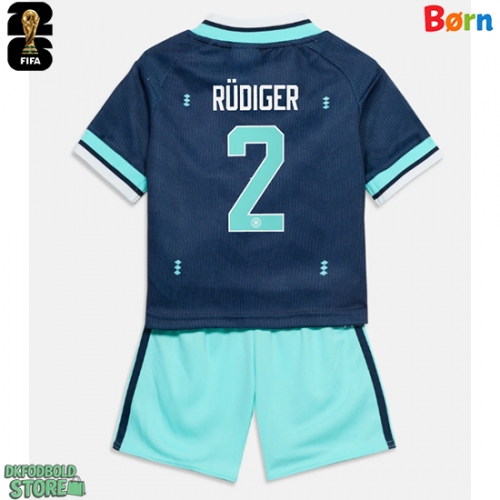 Tyskland Antonio Rudiger #2 Replika Babytøj Udebanesæt Børn VM 2026 Kortærmet (+ Korte bukser)